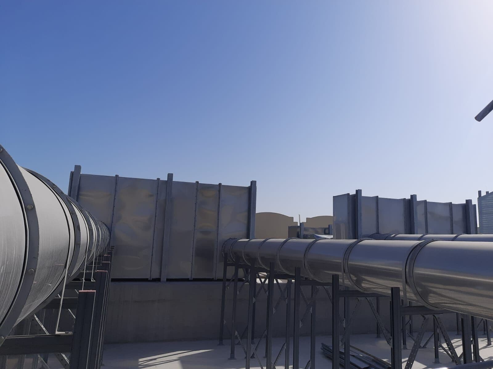 The duct run across Musaimeer pumping station